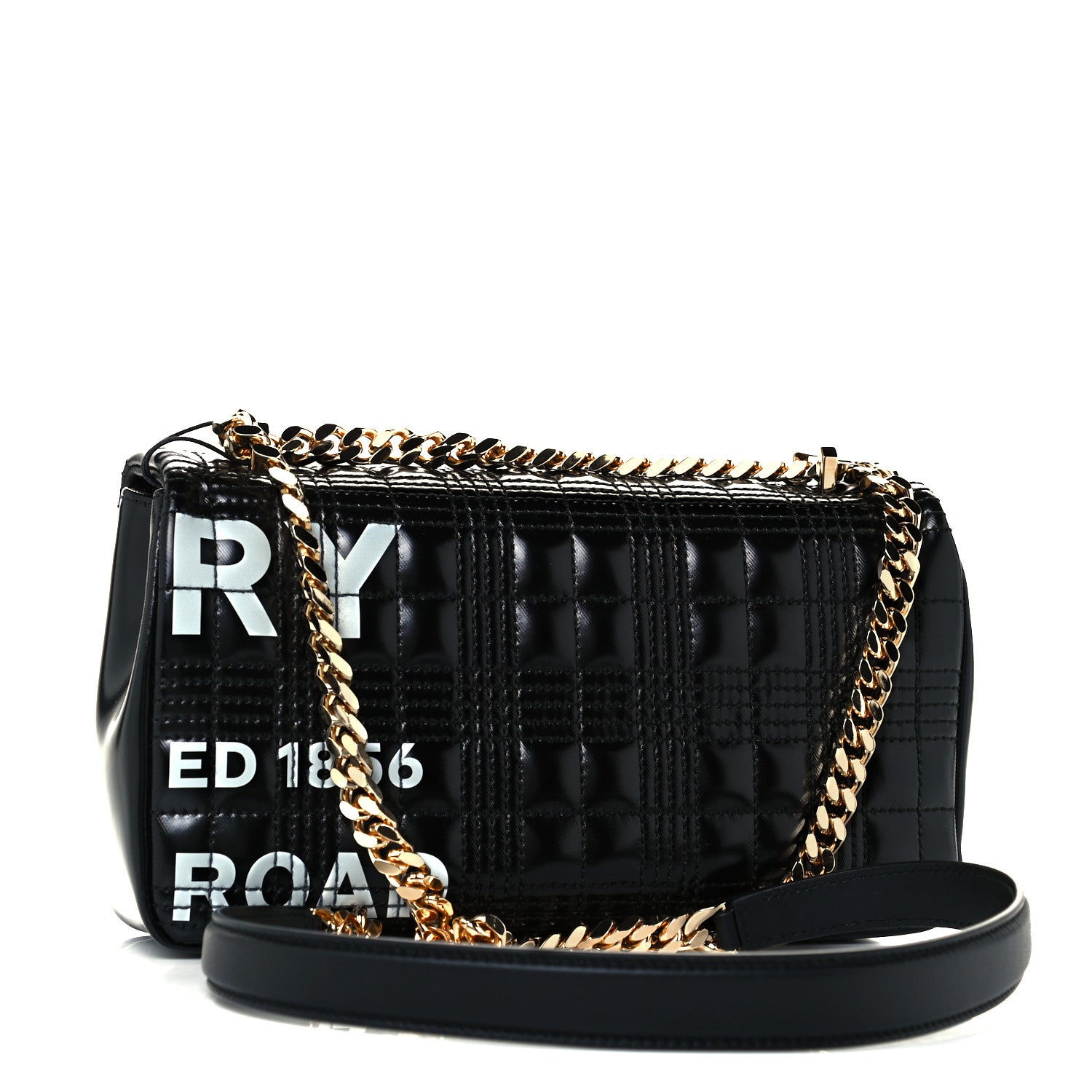 Burberry Patent Quilted Horseferry Print Small Lola Bag Black 3 of 10