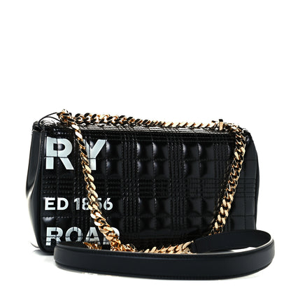 Burberry Patent Quilted Horseferry Print Small Lola Bag Black 3 of 10
