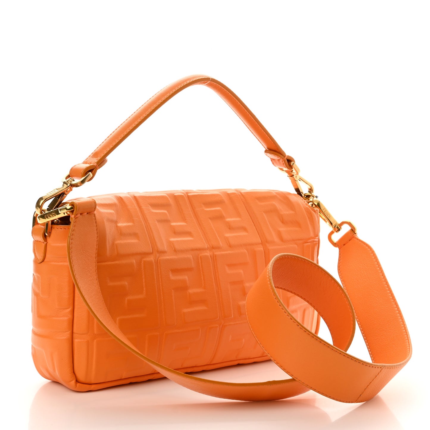 Nappa FF 1974 Embossed Baguette Clementine