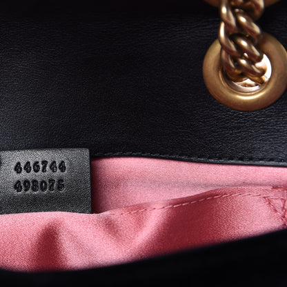 Gucci Velvet Matelasse Mini GG Marmont Shoulder Bag Black 10 of 11