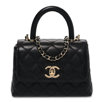 Chanel Caviar Quilted Coco Handle Clutch With Chain Black 1 of 10