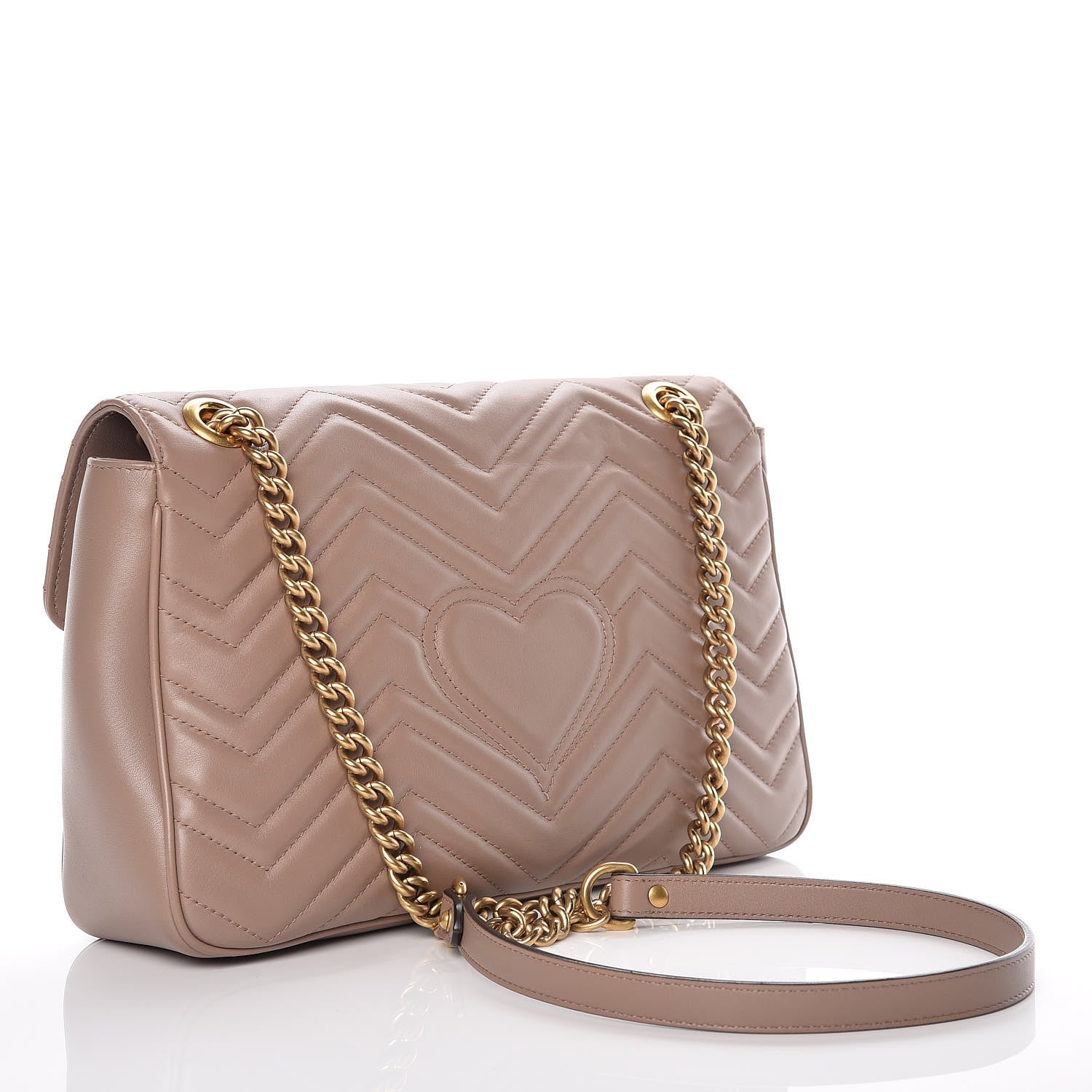 Gucci Calfskin Matelasse Medium GG Marmont Shoulder Bag Porcelain Rose 4 of 13