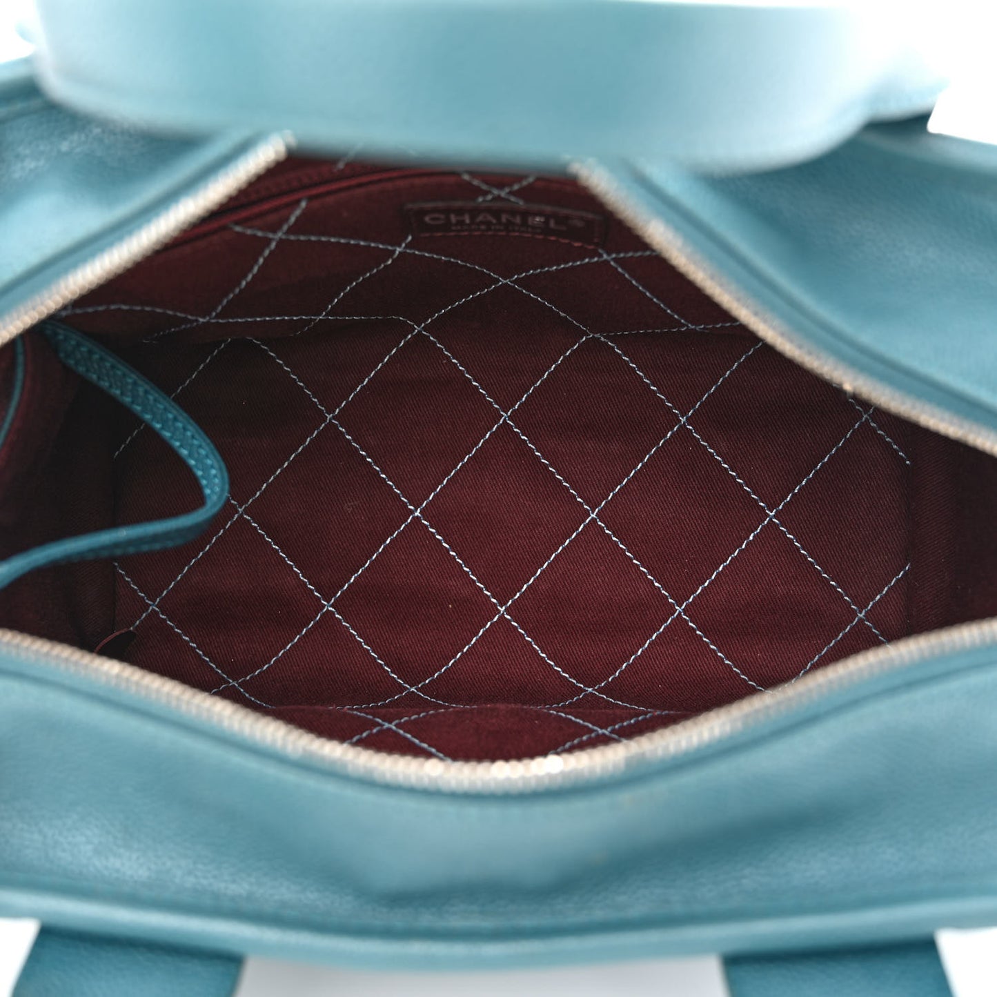 Caviar Quilted Small Deauville Bowling Bag Blue