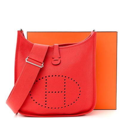 Hermes Taurillon Clemence Evelyne III PM Rouge Tomate 15 of 15