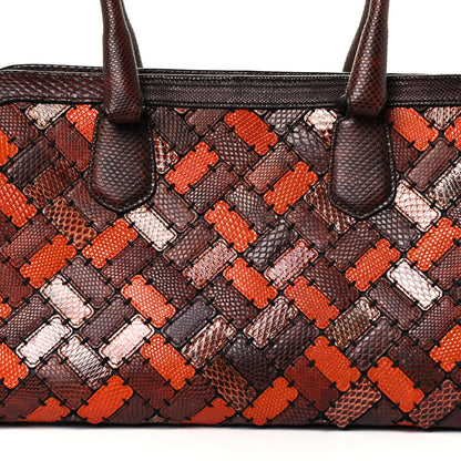 Bottega Veneta Ayers Karung Intrecciato Patchwork Shoulder Bag Ash Scuro Rust Clay 9 of 11