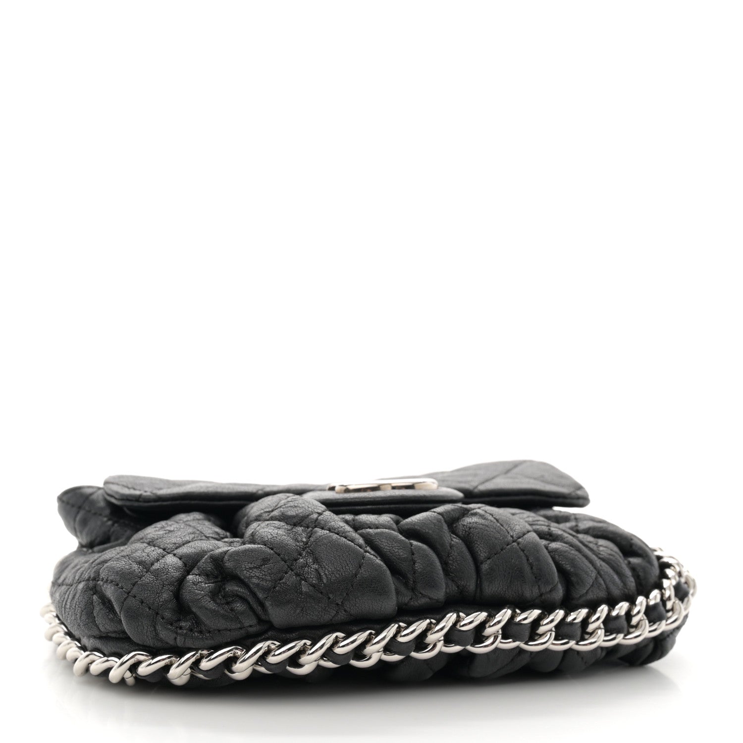 Chanel Washed Lambskin Quilted Mini Chain Around Flap Black 4 of 13