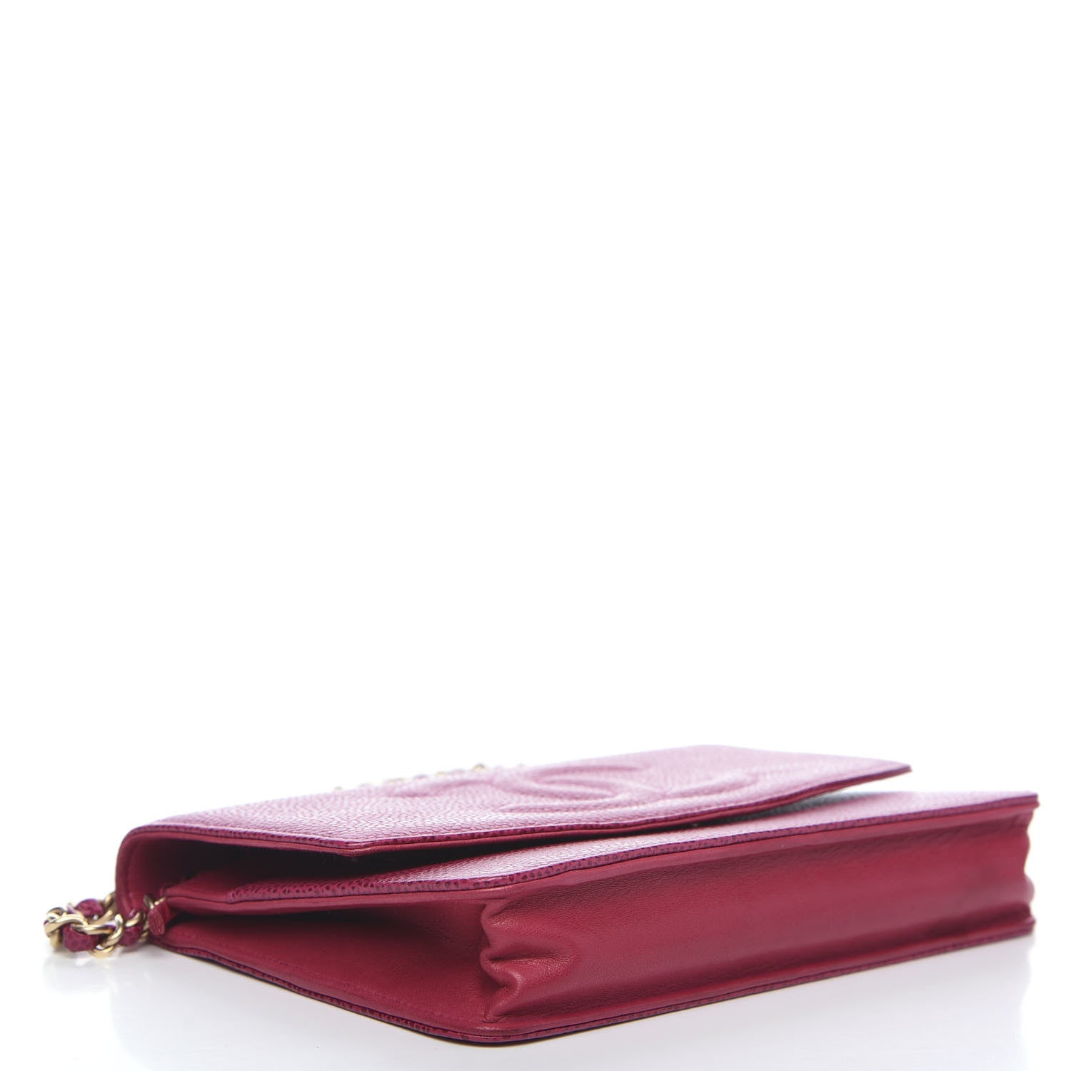 Chanel Caviar Timeless CC Wallet On Chain WOC Dark Fuchsia 3 of 12