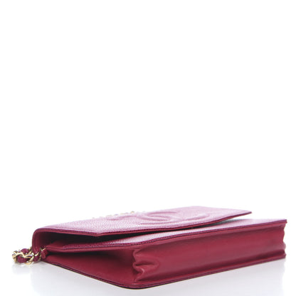 Chanel Caviar Timeless CC Wallet On Chain WOC Dark Fuchsia 3 of 12