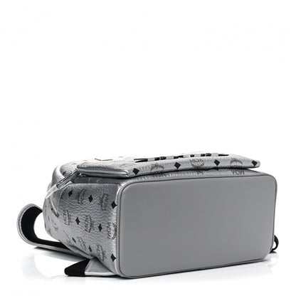 MCM Metallic Visetos Medium Side Stud Stark Backpack Berlin Silver 3 of 4