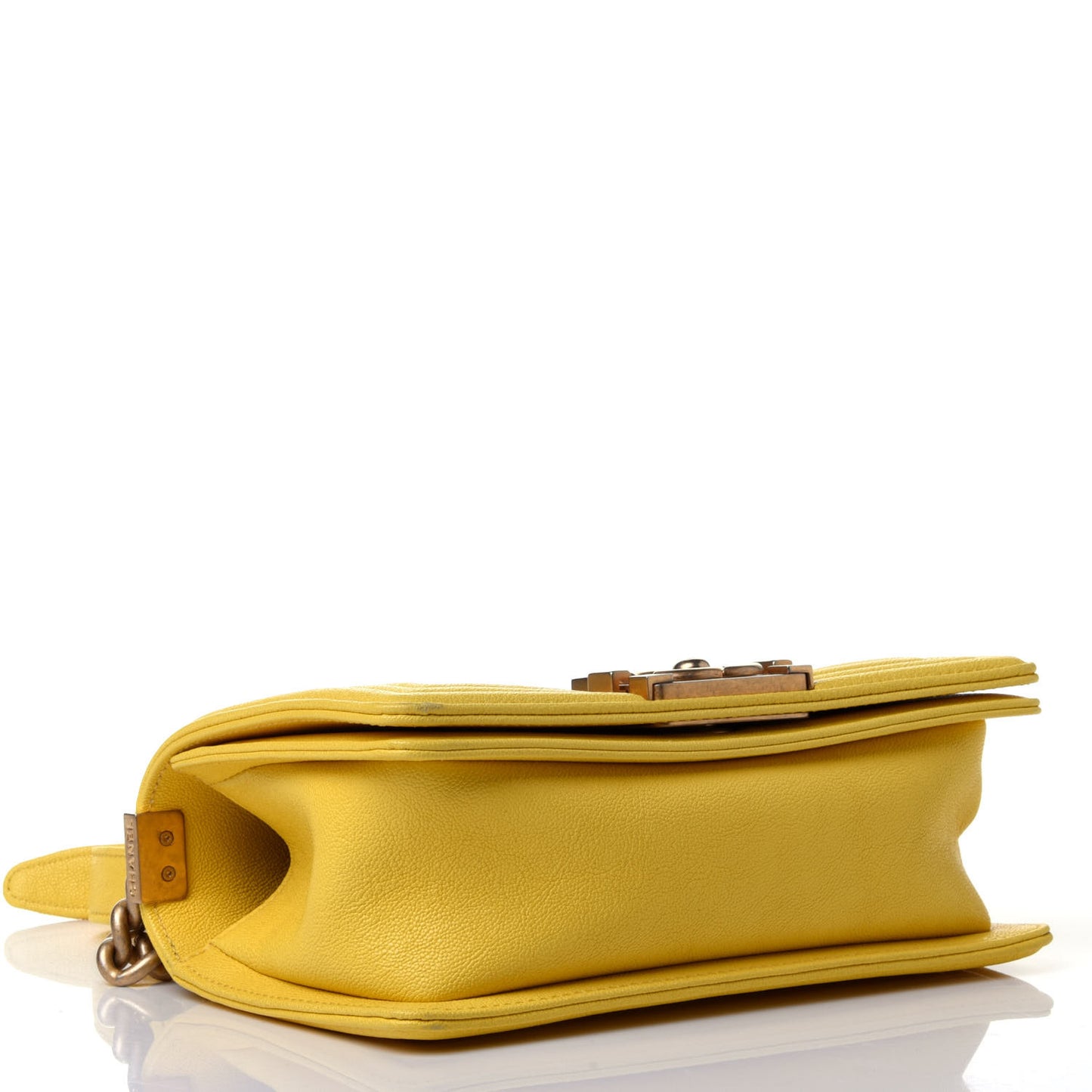 Caviar Quilted Small Boy Flap Yellow