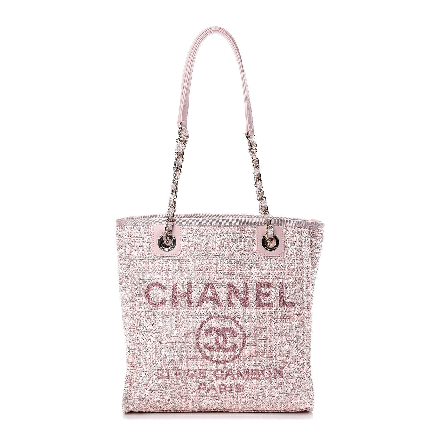 Woven Straw Raffia Mini Deauville Tote Pink