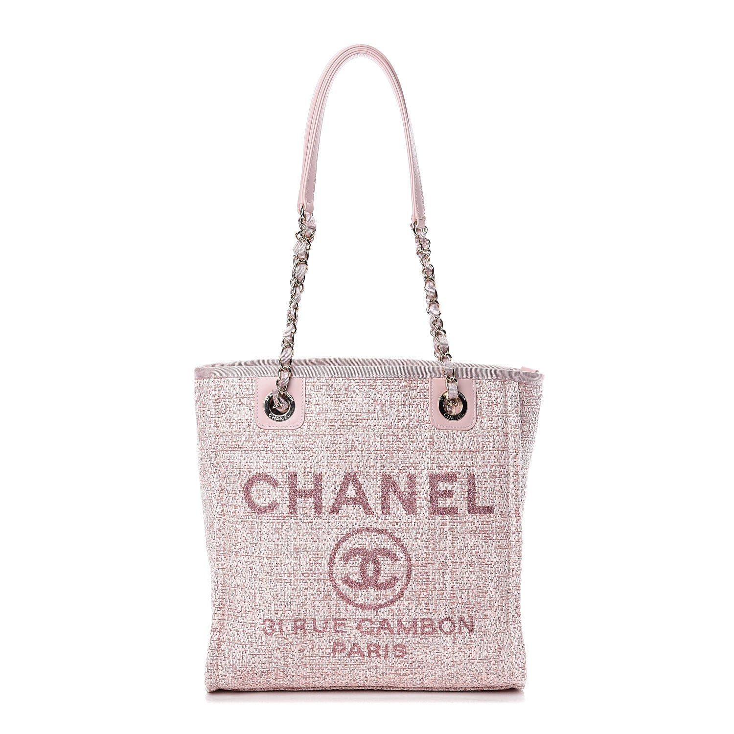Chanel Woven Straw Raffia Mini Deauville Tote Pink 1 of 9