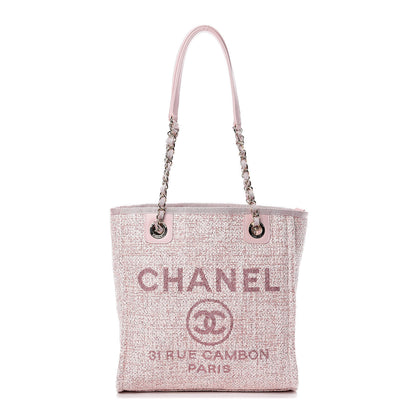 Chanel Woven Straw Raffia Mini Deauville Tote Pink 1 of 9
