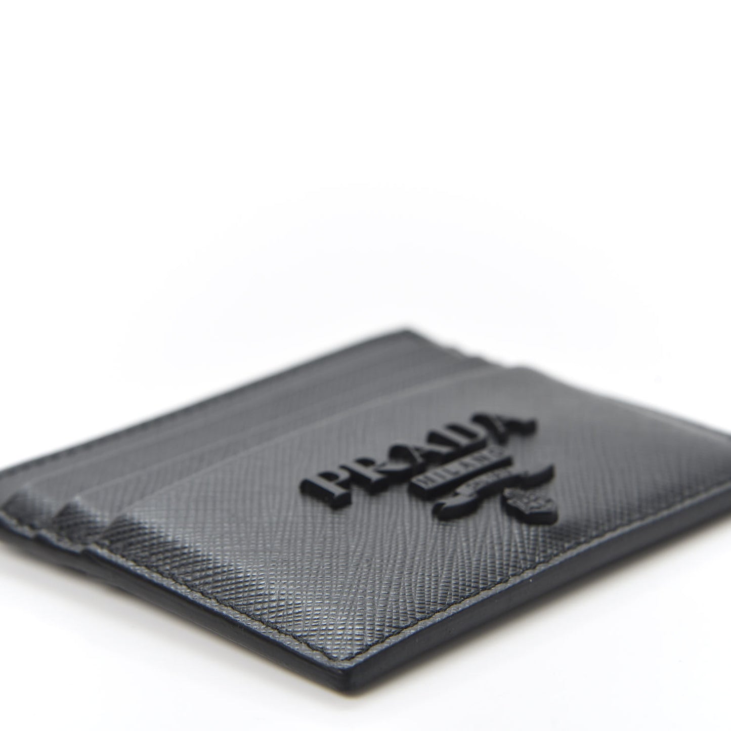 Saffiano Shine Monochrome Card Holder Black