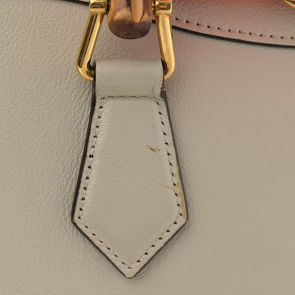 Gucci Wonka Grain Calfskin Small Diana Tote Bag Mystic White Orange Fluo 12 of 12