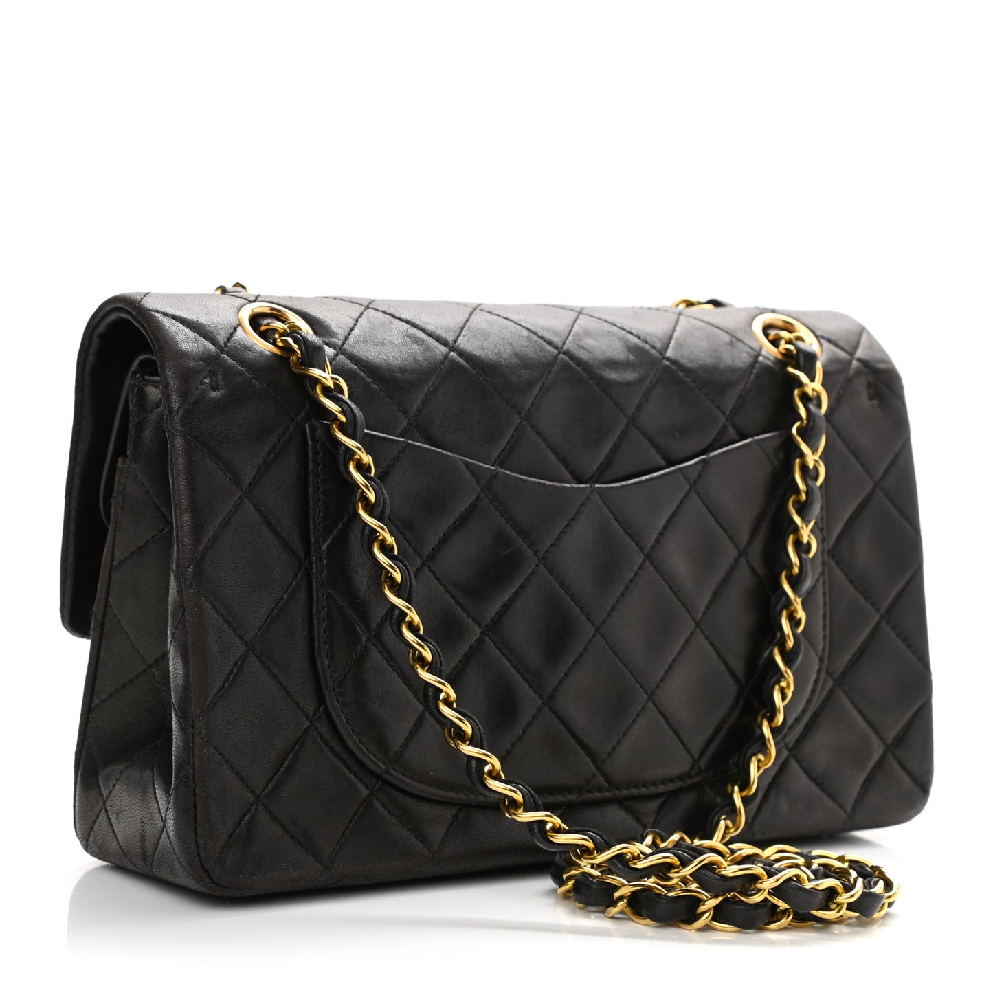 Lambskin Quilted Small Double Flap Black