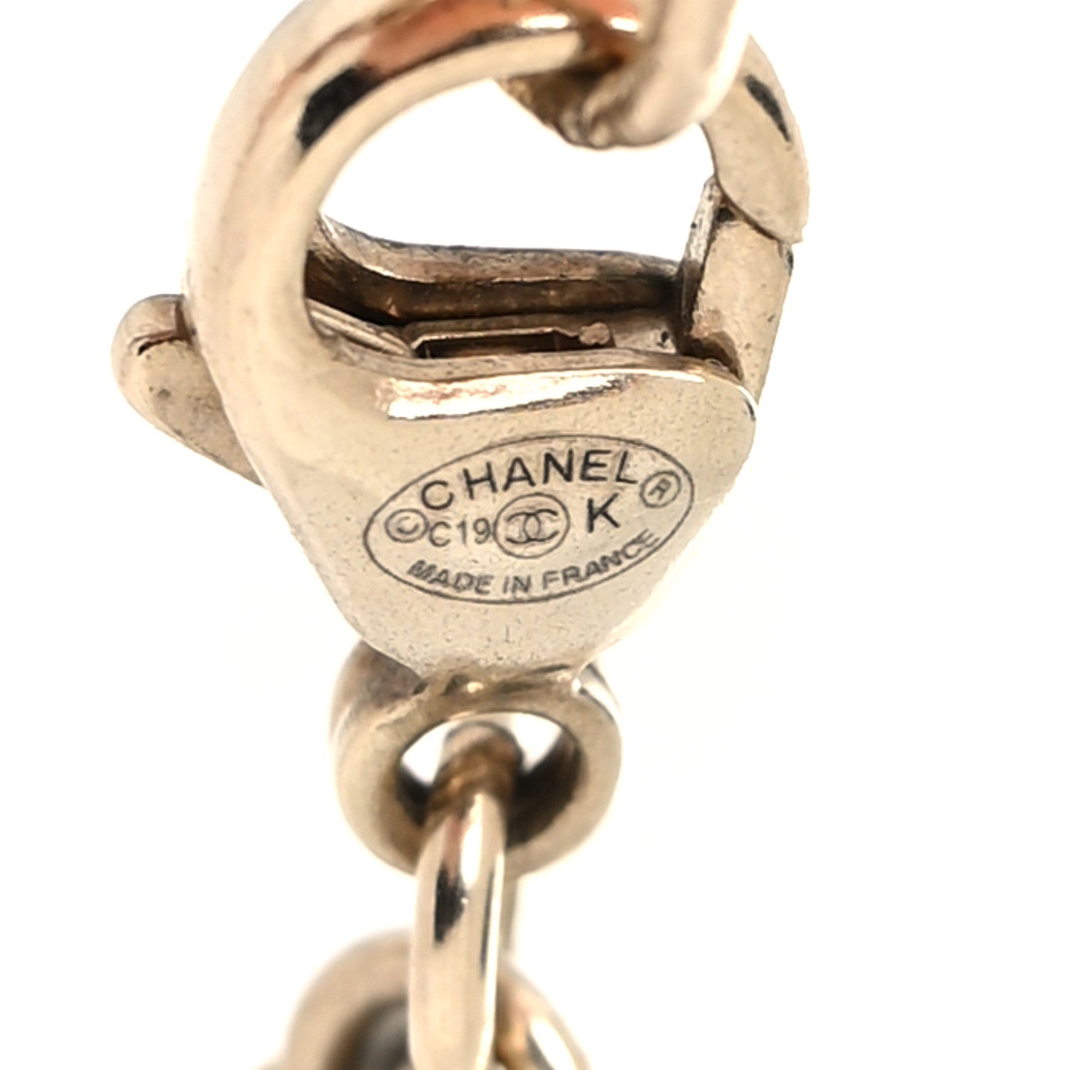 Chanel Metal Glass Swirling Pearls Necklace Gold 5 of 5
