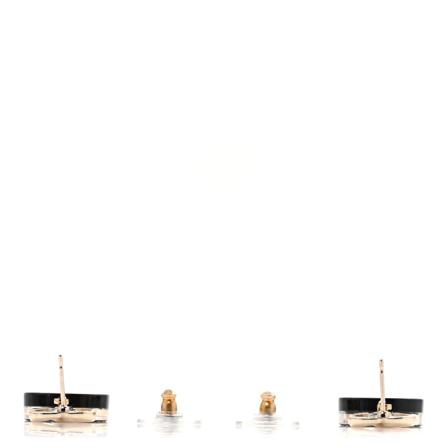 Metal Resin Enamel Crystal CC Perfume Bottle Drop Earrings Gold Black