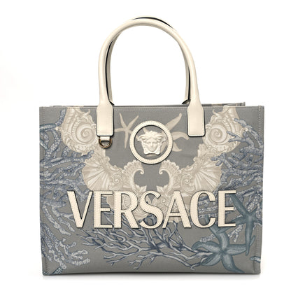 Versace Canvas Barocco Sea Medusa Large Tote Light Blue White 1 of 9