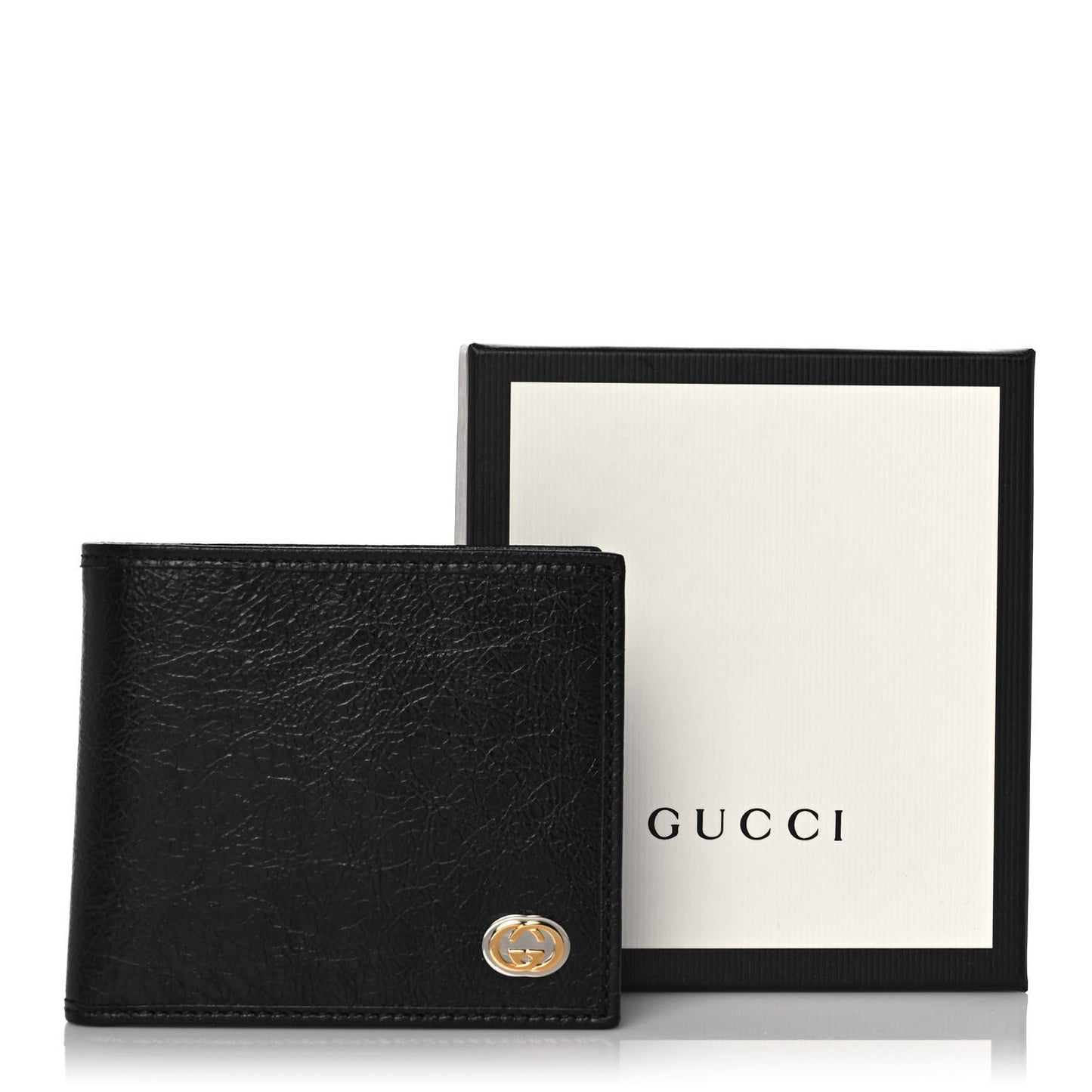 Fluffy Calfskin Morpheus Bi-Fold Wallet Black