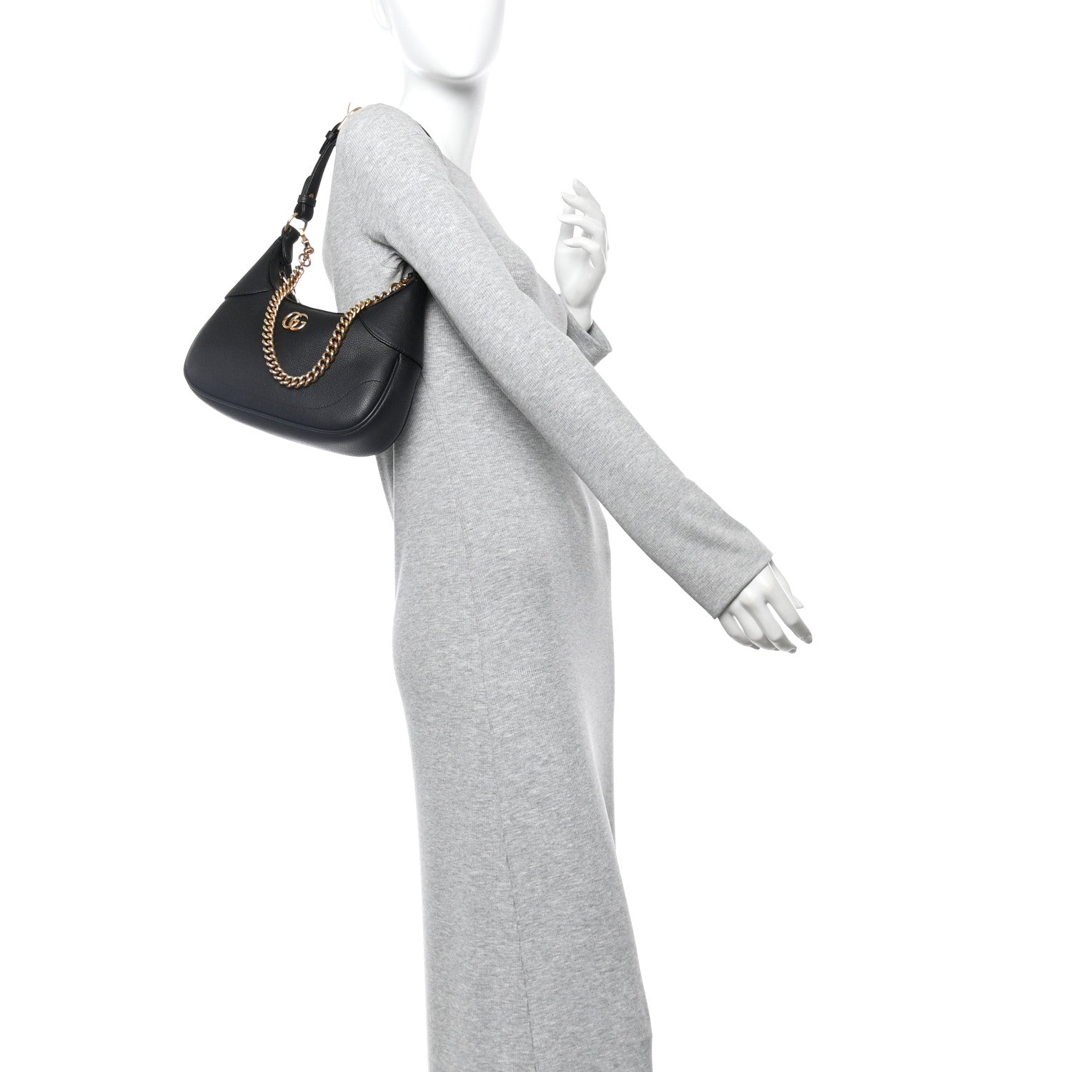 Gucci Goatskin Small Aphrodite Shoulder Bag Black 2 of 12
