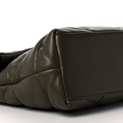 Saint Laurent Lambskin Quilted Medium Loulou Puffer Monogram Chain Satchel Seaweed Green 7 of 8