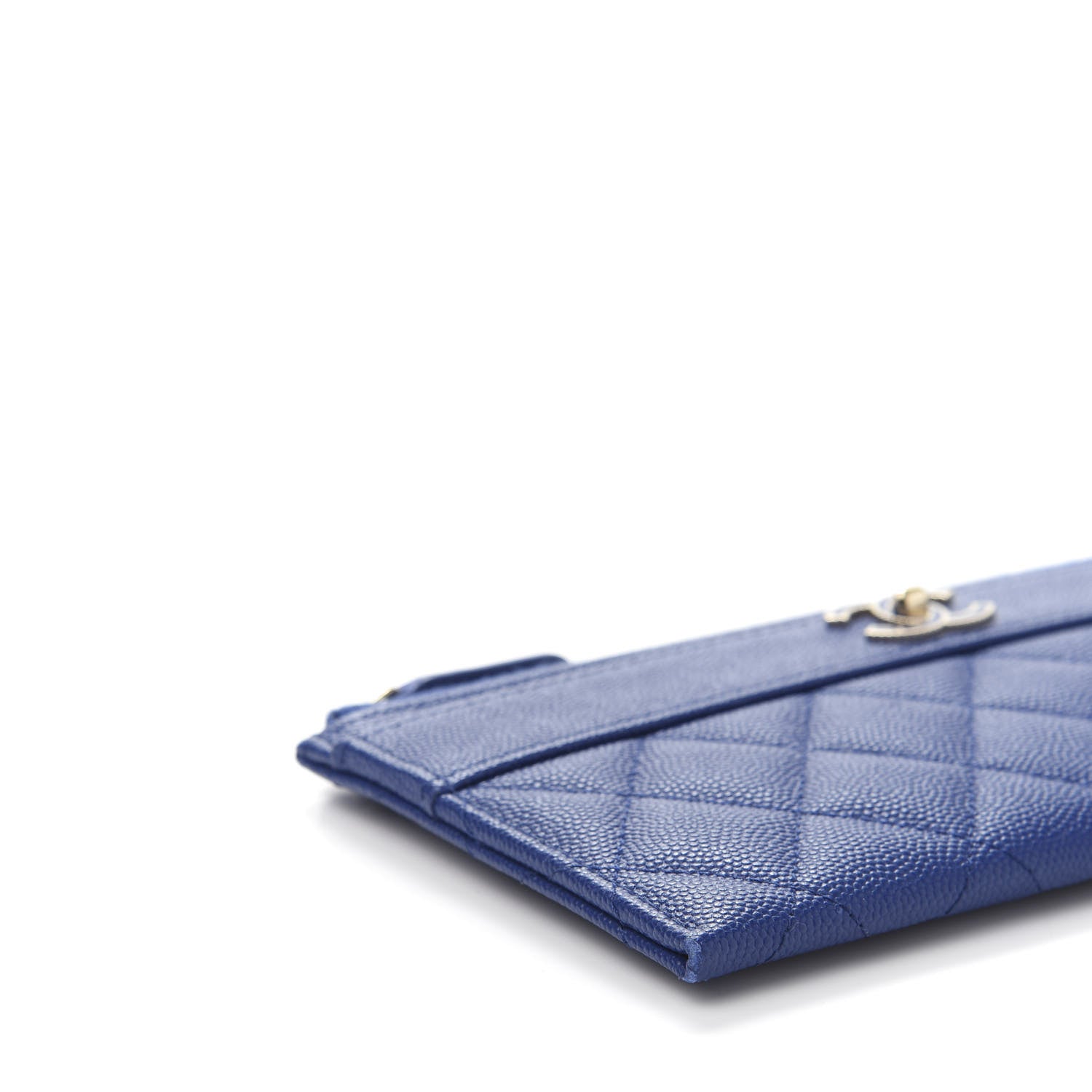 Chanel Caviar Quilted Mademoiselle Vintage Zip Pouch Blue 8 of 9