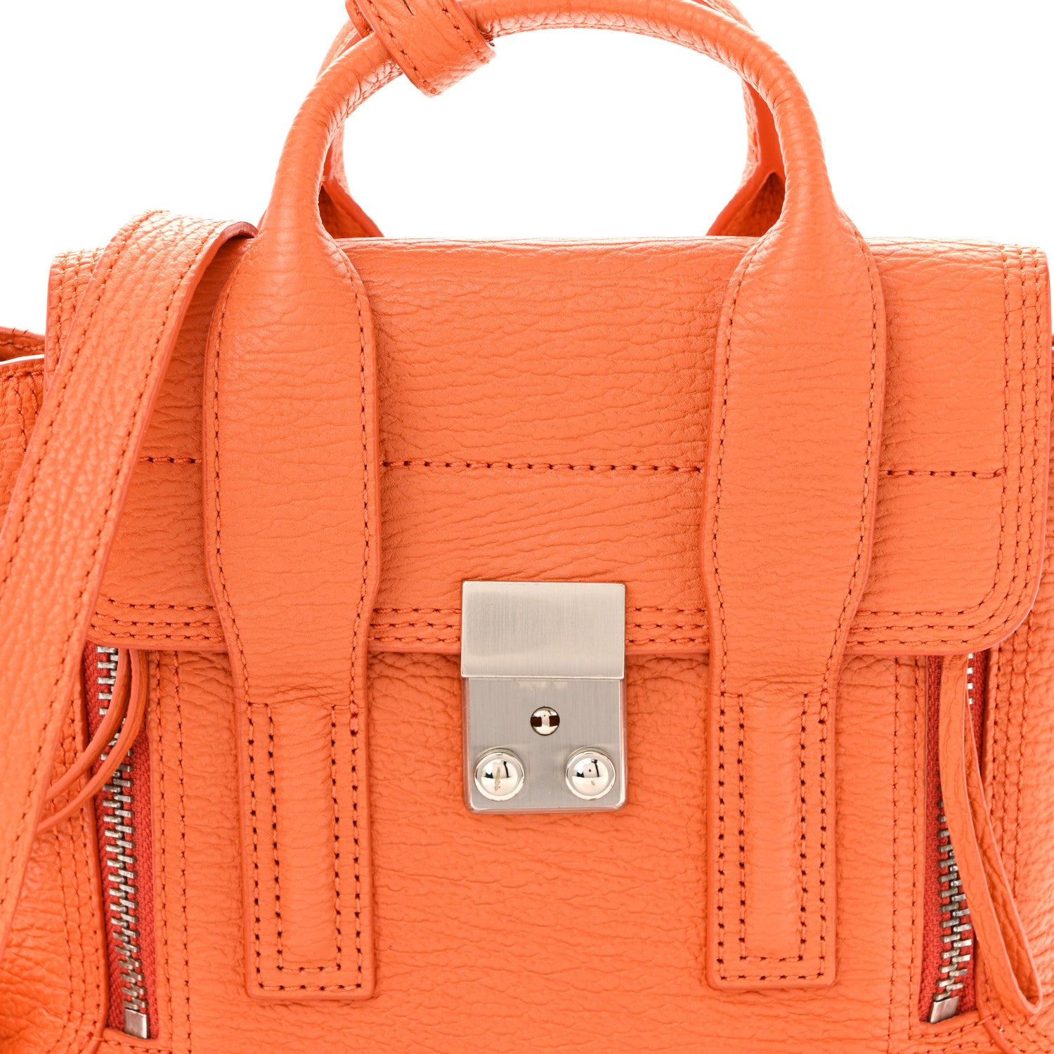 3.1 Phillip Lim Textured Calfskin Mini Pashli Satchel Orange