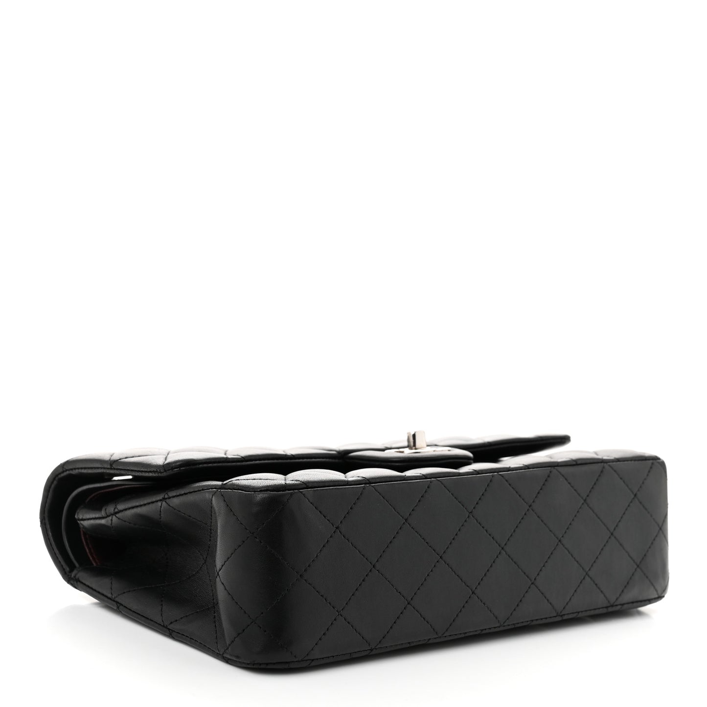 Lambskin Quilted Medium Double Flap Black