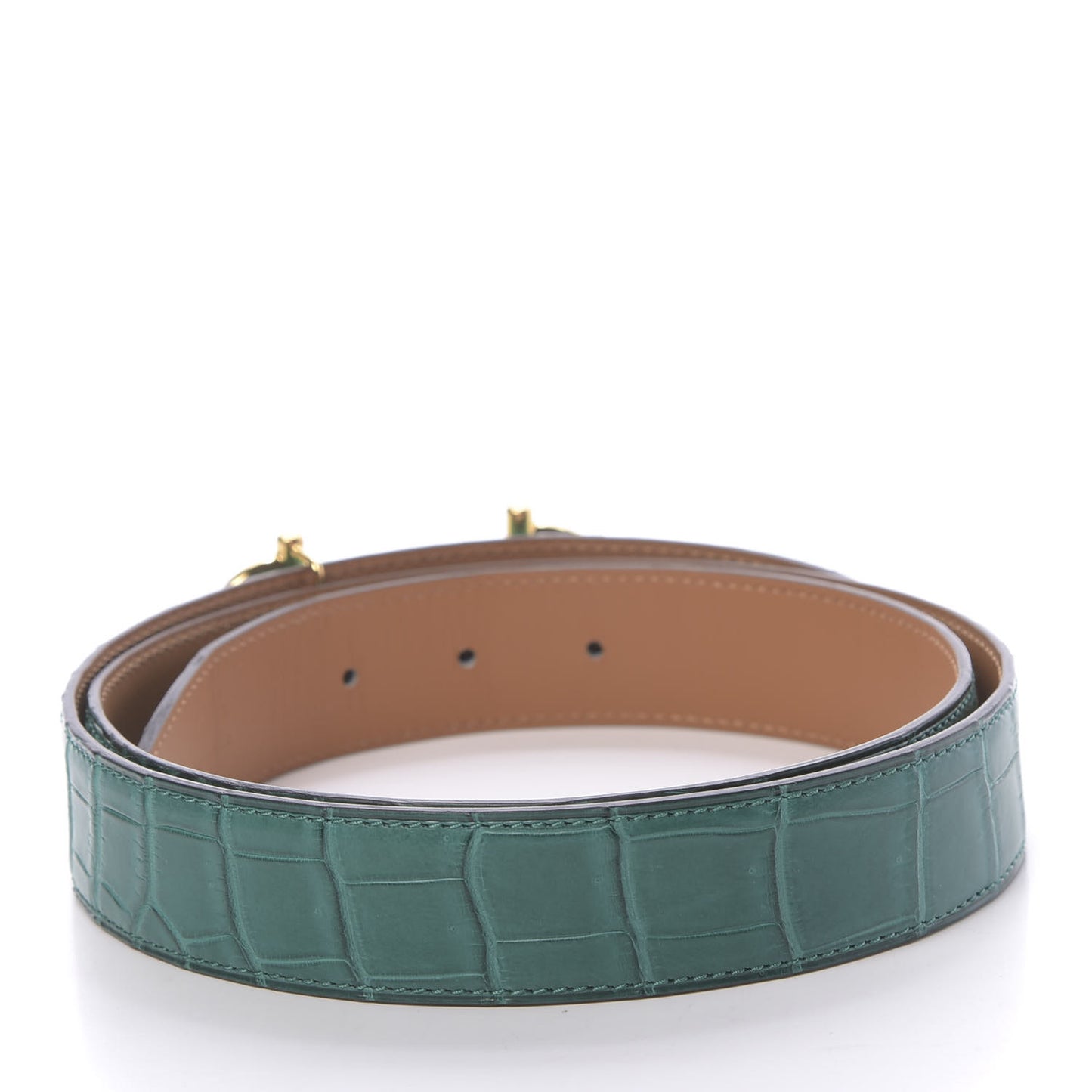 Matte Porosus Crocodile 32mm Gamma Belt 100 Malachite