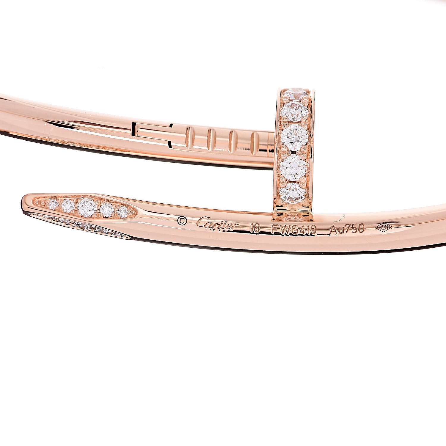 Cartier 18K Pink Gold Diamond Juste Un Clou Bracelet 16 4 of 5