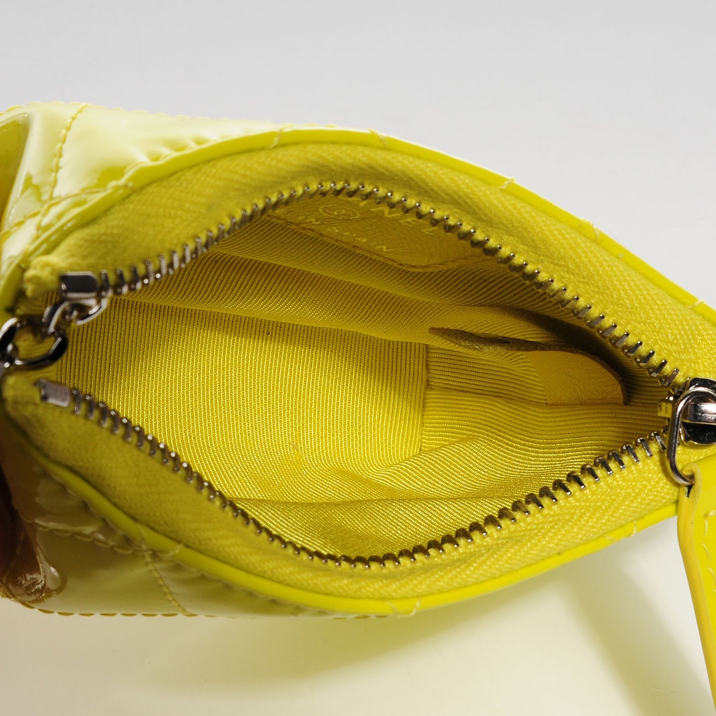 Patent Quilted Key Holder Case Yellow