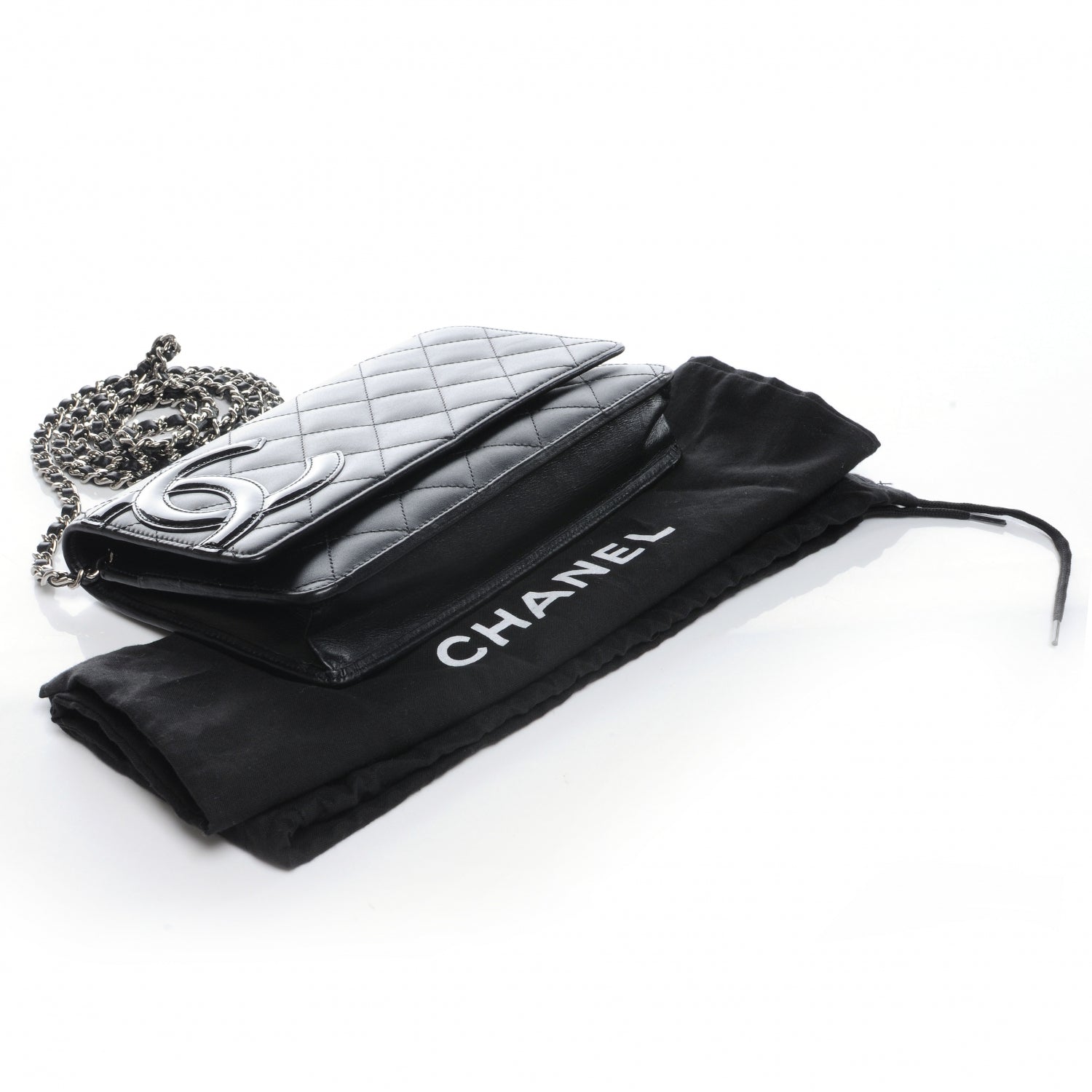 Chanel Calfskin Quilted Cambon Wallet On Chain WOC Black 4 of 9