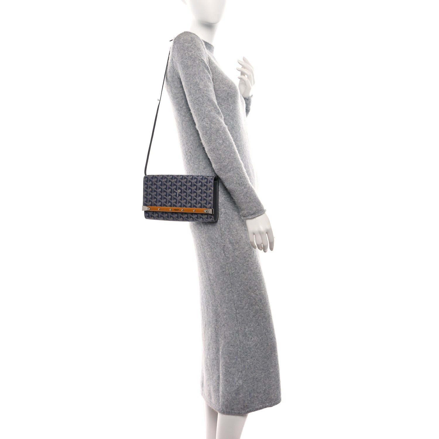 Goyard Goyardine Monte Carlo Bois Clutch With Strap Gray 3 of 10