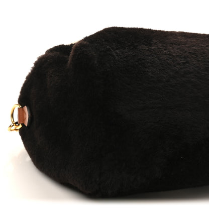 Louis Vuitton Shearling Monogram LV Ski Cozygram Speedy Bandouliere 25 Chocolate Cream 8 of 9