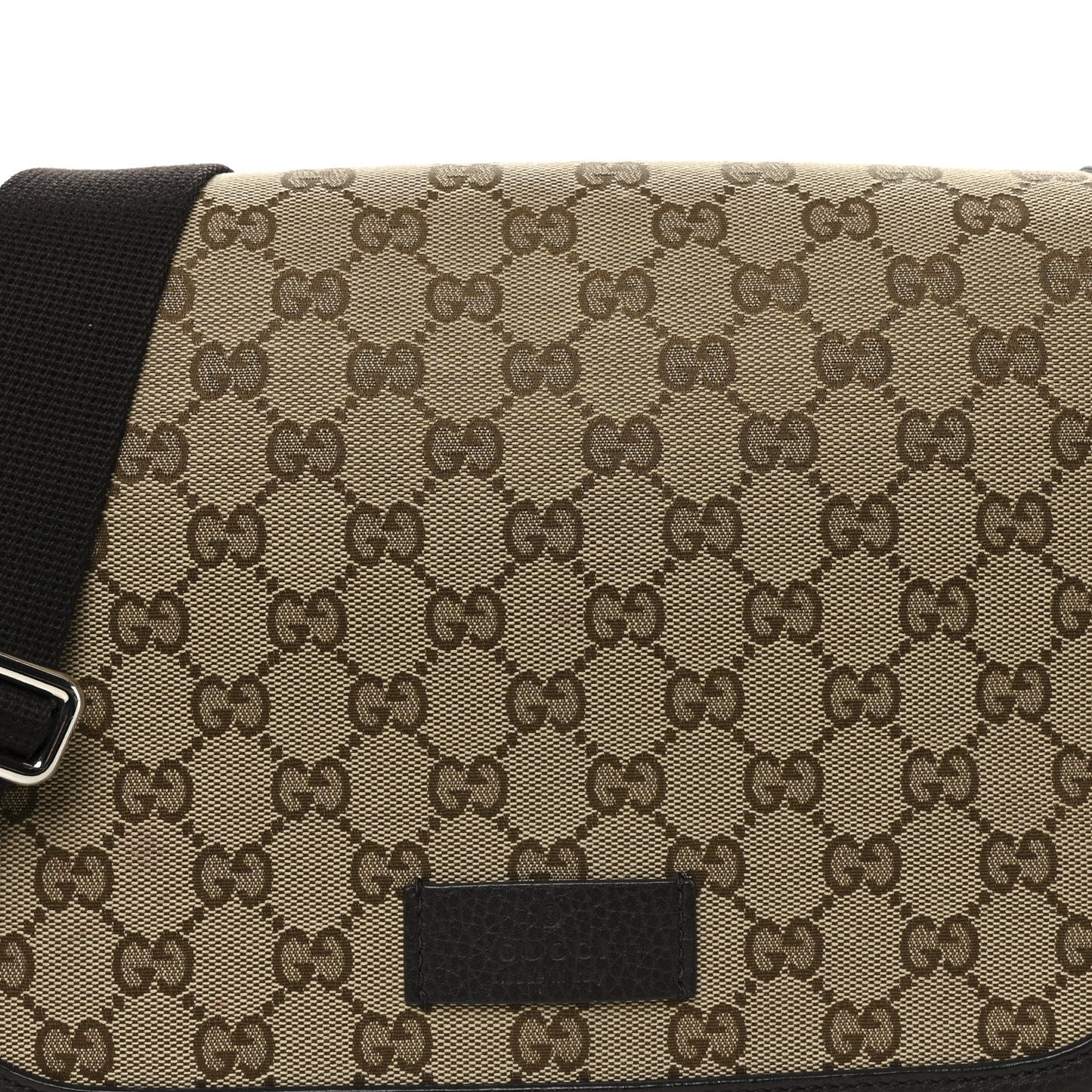 Monogram Flap Messenger Bag Beige Dark Brown