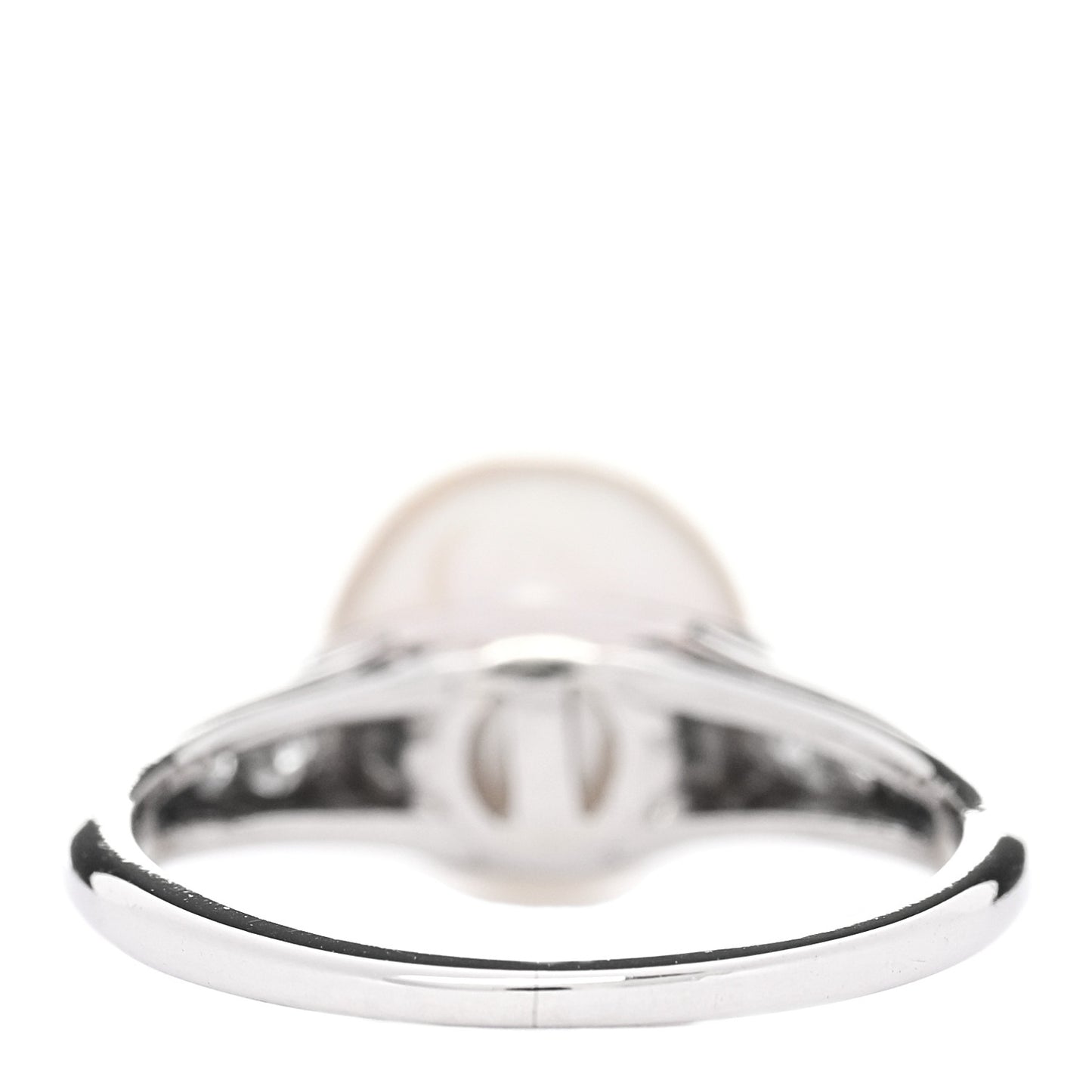 Platinum Diamond Cultured Pearl 8-8.5mm Milgrain Ring 46 3.75