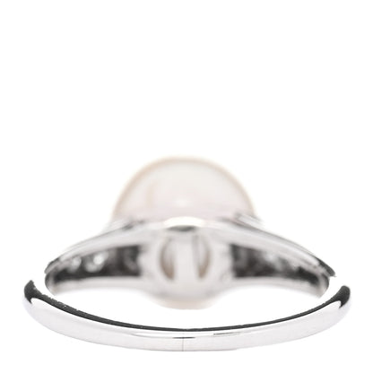 Parker & West by FASHIONPHILE Platinum Diamond Cultured Pearl 8-8.5mm Milgrain Ring 46 3.75 3 of 4