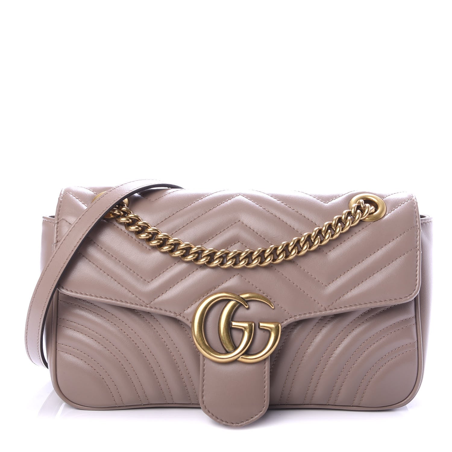 Gucci Calfskin Matelasse Small GG Marmont Shoulder Bag Porcelain Rose 1 of 9