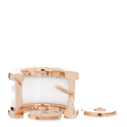 Bulgari 18K Rose Gold White Ceramic B.Zero1 Hoop Earrings 4 of 5