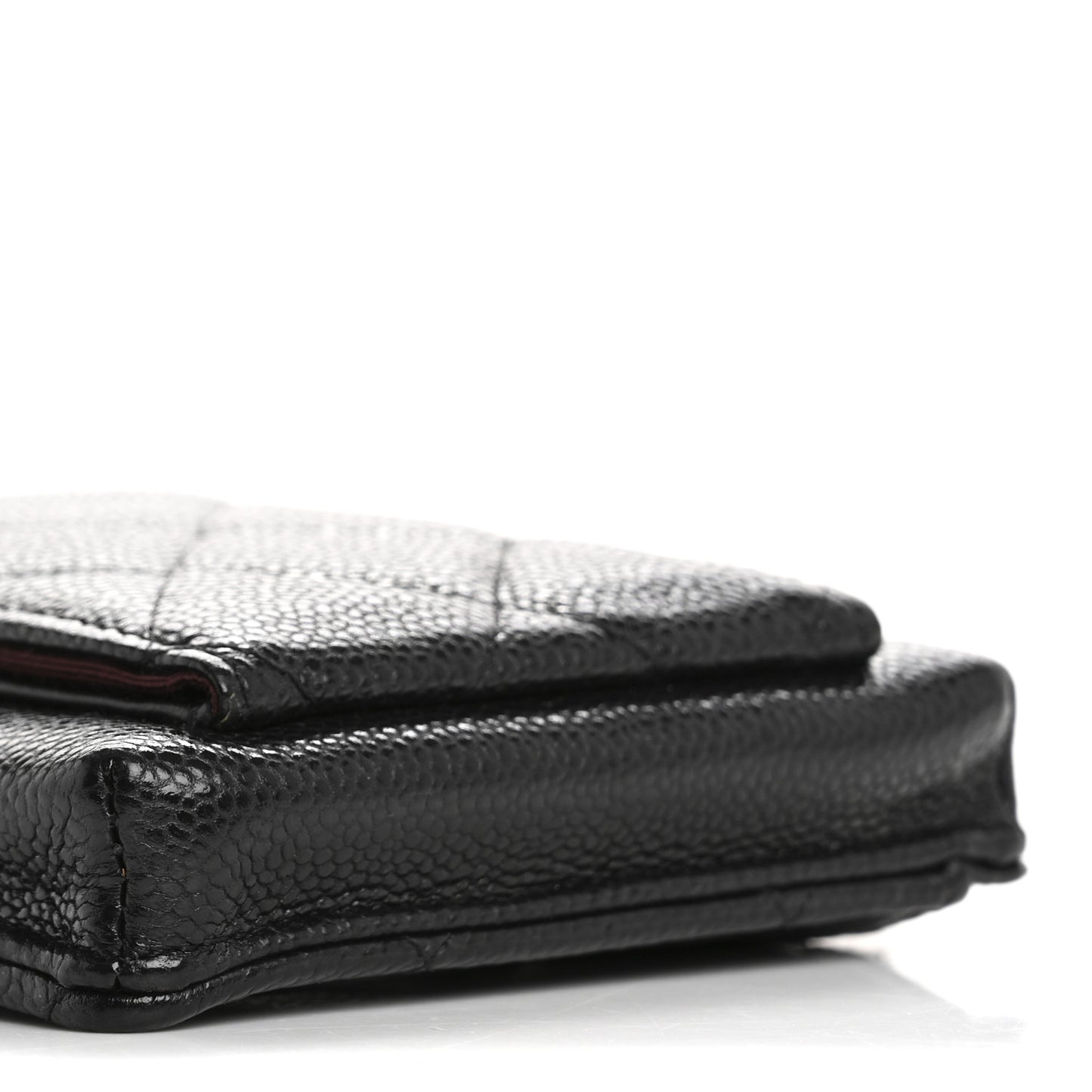 Caviar Quilted Zip Phone Case Black