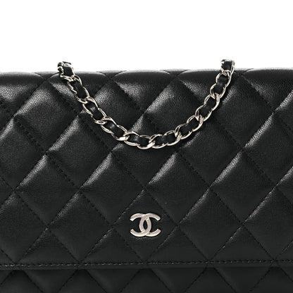 Chanel Lambskin Quilted Wallet On Chain WOC Black 9 of 16
