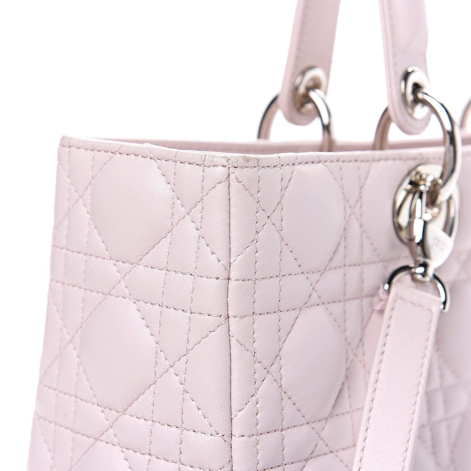Christian Dior Lambskin Cannage Large Lady Dior Rose Poudre 12 of 13