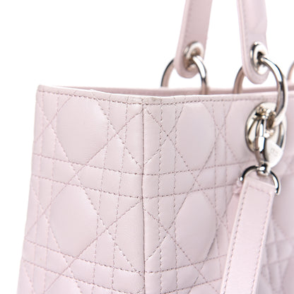 Christian Dior Lambskin Cannage Large Lady Dior Rose Poudre 12 of 13