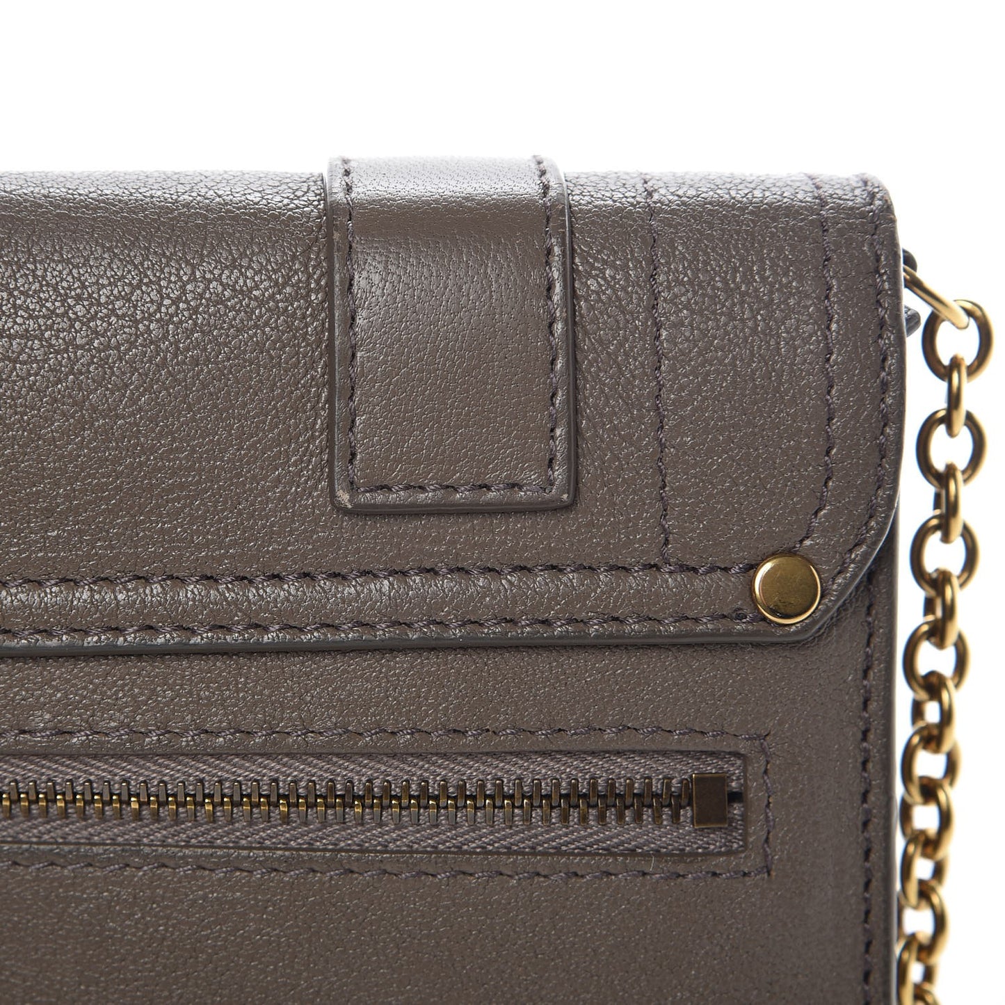Lambskin PS1 Large Chain Wallet Smoke