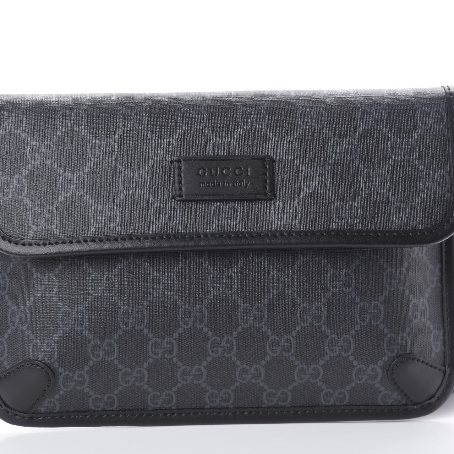GG Supreme Monogram Web Slim Belt Bag Black Grey