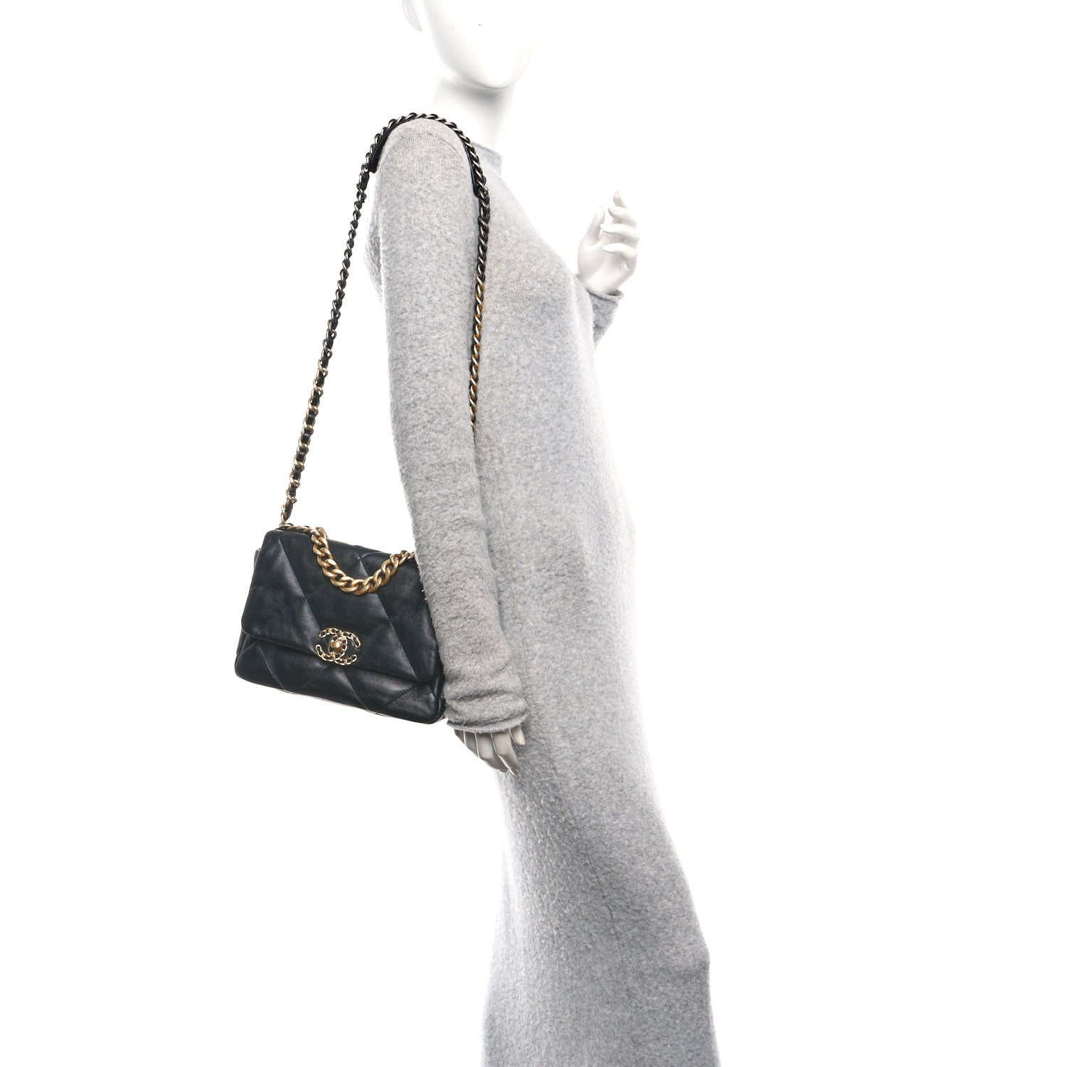 Chanel Lambskin Quilted Medium Chanel 19 Flap Black 2 of 11