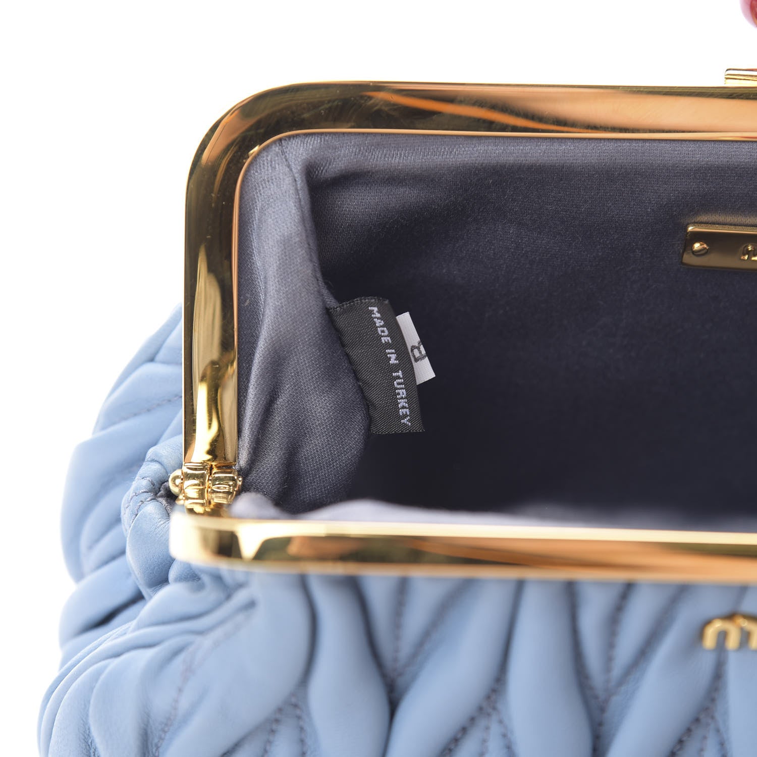 Miu Miu Matelasse Lux Kiss Lock Clutch Astrale 630278 – FASHIONPHILE