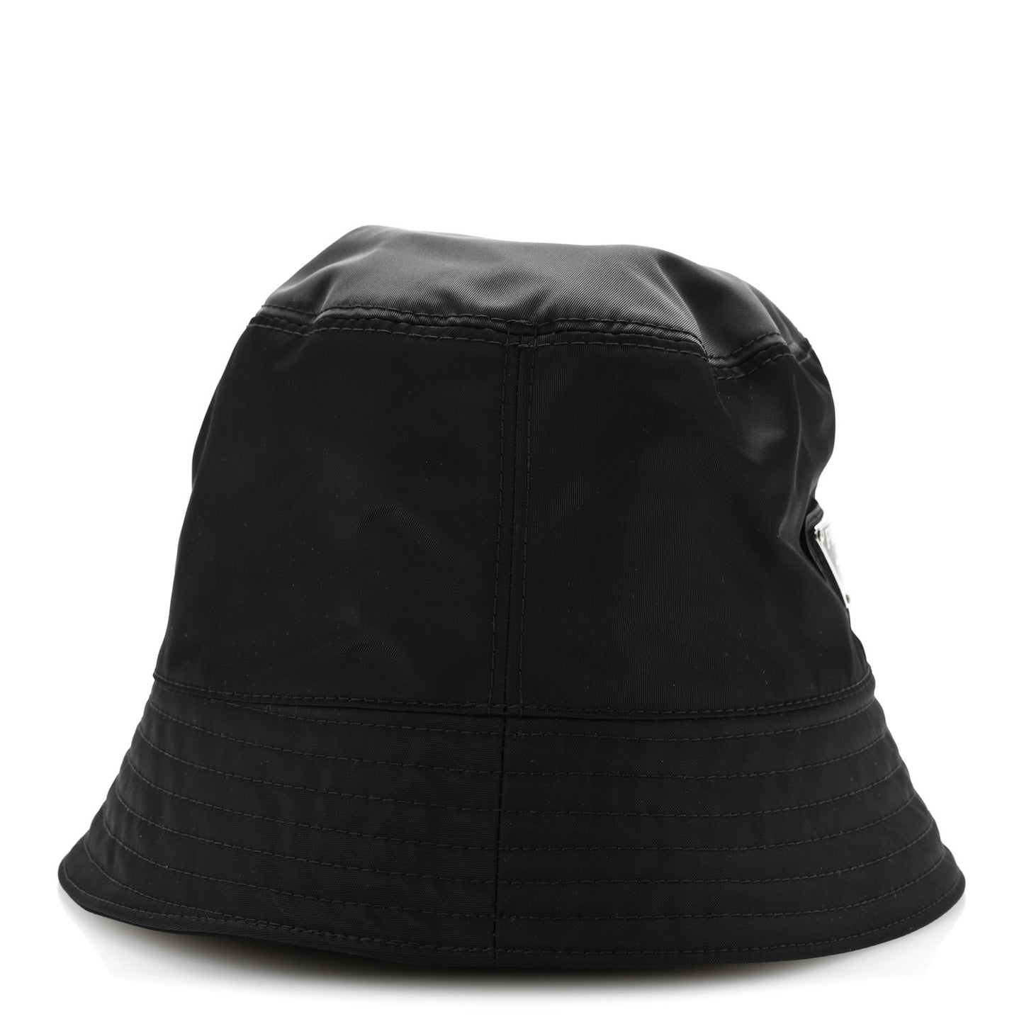 Re-Nylon Metal Triangle Logo Womens Bucket Hat S Black