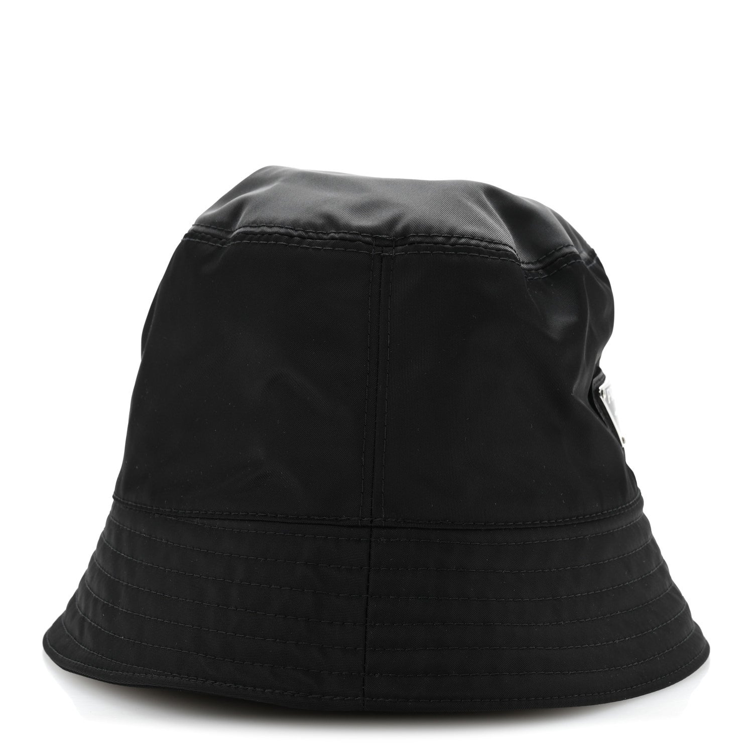 Prada Re-Nylon Metal Triangle Logo Womens Bucket Hat S Black 5 of 10